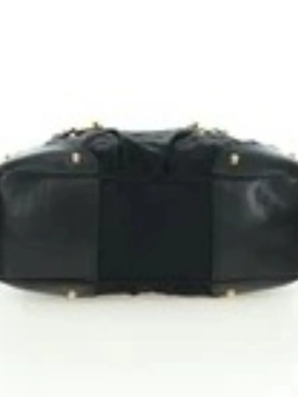 GUCCI GG Canvas Hand Bag Black Gold 211967 Auth